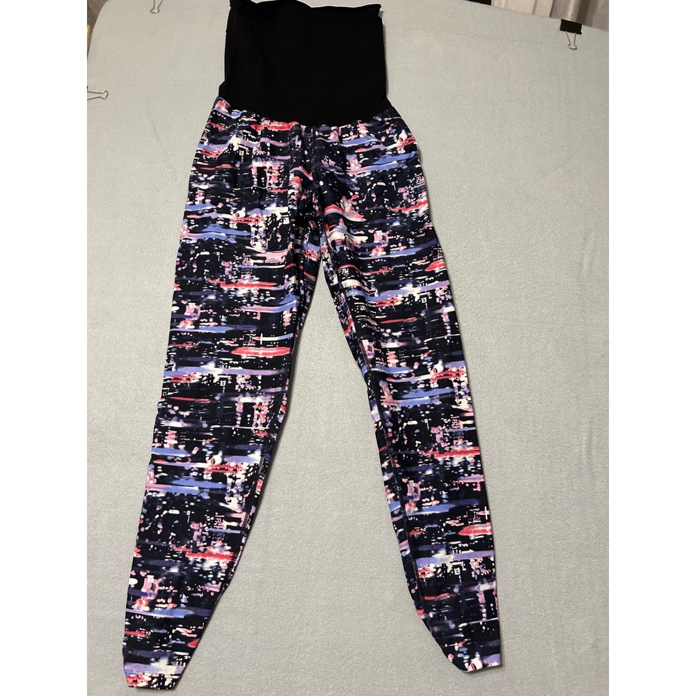 Motherhood Maternity Leggings‎ Medium Abstract City Lights Print Ankle